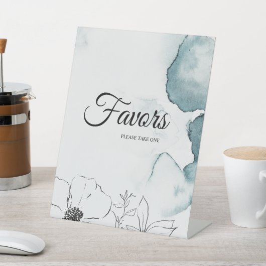 Gastgeschenke Hochzeiten für aquamarine Wasserfarb Sockelschild (In SItu)