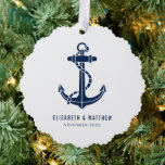 Gastgeschenke Hochzeiten für Bootanker im Beach Ho Ornament Karte<br><div class="desc">Fügen Sie Ihre Namen zu dieser niedlichen, benutzerdefinierten Ornament-Karte hinzu, indem Sie oben auf den Button "Personalisieren" klicken! Die Ornament-Karte zeichnet sich durch ein nautisches Design aus, das ein beliebiger Bootfan für sich Liebe. Großartiger Werfer für Ihr Boot, Passagiere, Hochzeitsfeiern und andere besondere Jubiläumsfeiern.</div>