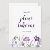 Gastgeschenke Hochzeiten Lila Lavendel-Karte unter Einladung (Vorne/Hinten)