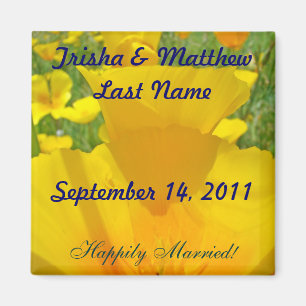 Gastgeschenke Hochzeiten Magnet Orange Poppy Blume