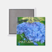 Gastgeschenke Hochzeiten Magnete Blue Hydrangea Bl Magnet (Vorderseite/Rückseite)