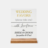 Gastgeschenke Hochzeiten mit Goldtonnen Typografie Acrylschild (Vorderseite)