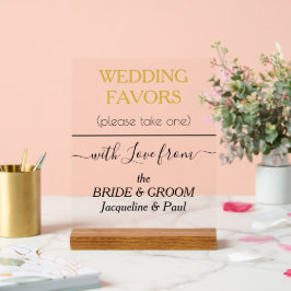 Gastgeschenke Hochzeiten mit Goldtonnen Typografie Acrylschild