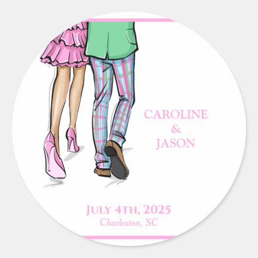 Gastgeschenke Hochzeiten mit Modemanschluss Runder Aufkleber (Vorderseite)