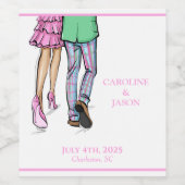 Gastgeschenke Hochzeiten mit Modemanschluss Weinetikett (Einzelnes Label)