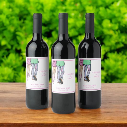 Gastgeschenke Hochzeiten mit Modemanschluss Weinetikett