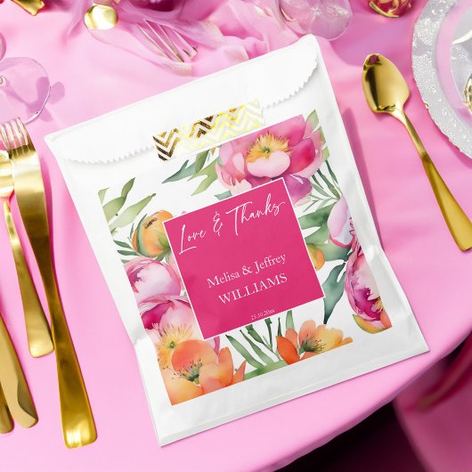 Gastgeschenke Hochzeiten Rosa orange Blume Geschenktütchen