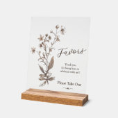 Gastgeschenke Hochzeiten Rustikale Elegante Wildbl Acrylschild (Winkel)