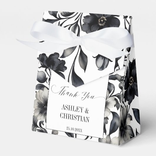 Gastgeschenke Hochzeiten schwarz-weiß Geschenkschachtel (Vorderseite)