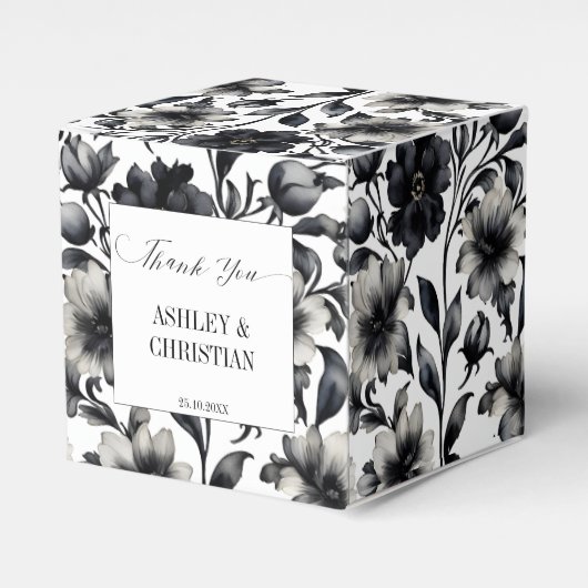 Gastgeschenke Hochzeiten Schwarz-Weiß-Süßigkeiten Geschenkschachtel (Vorderseite)