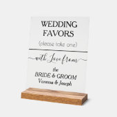 Gastgeschenke Hochzeiten Schwarze Typografie NAMES Acrylschild (Winkel)