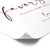 Gastgeschenke Hochzeiten Sonnenblumen Rose Burgund Poster (Ecke)