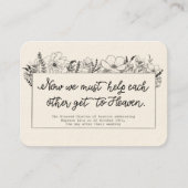 Gastgeschenke Hochzeiten St. Charles Memorare Holy Visitenkarte (Vorderseite)