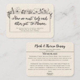 Gastgeschenke Hochzeiten St. Charles Memorare Holy Visitenkarte