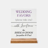 Gastgeschenke Hochzeiten Typografie Dusty Violet K Acrylschild (Vorderseite)