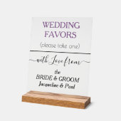 Gastgeschenke Hochzeiten Typografie Dusty Violet K Acrylschild (Winkel)