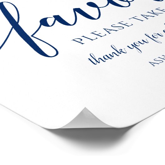 Gastgeschenke Hochzeiten unterschreiben "Bitte nim Poster (Ecke)