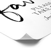 Gastgeschenke Hochzeiten unterschreiben "Bitte nim Poster (Ecke)