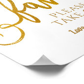 Gastgeschenke Hochzeiten unterschreiben "Bitte nim Poster (Ecke)