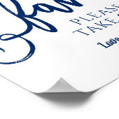 Gastgeschenke Hochzeiten unterschreiben "Bitte nim Poster (Ecke)