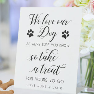 Gastgeschenke Hochzeiten "Wir Liebe unseren Hund s Sockelschild