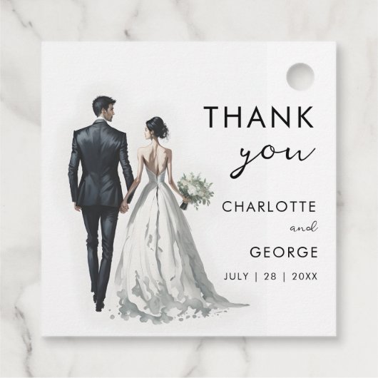 Gastgeschenke Hochzeiten zur Darstellung von Braut Geschenkanhänger (Rückseite)