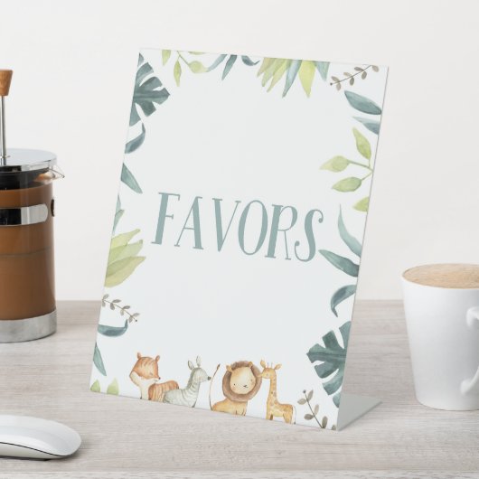 Gastgeschenke im Safari Zoo Wild Jungle Animals Sockelschild (In SItu)