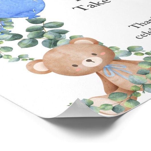 Gastgeschenke Oh Boy Bear Balloon Eukalyptus Poster (Ecke)