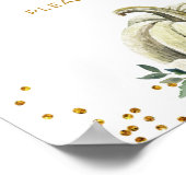 Gastgeschenke von Gold und Weiß Pumpkin unterzeich Poster (Ecke)