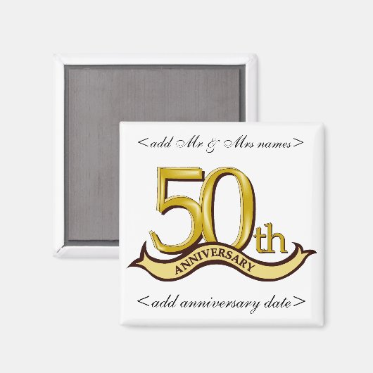 Gastgeschenke zum 50. Jubiläum Magnet (Vorderseite/Rückseite)