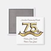 Gastgeschenke zum 75. Jubiläum Magnet (Vorderseite/Rückseite)