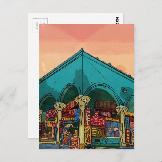 Gasthaus - Venedig Beach California Postkarte (Vorne/Hinten)