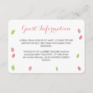 Gastinformation Begleitkarte