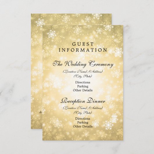 Gastinformationen Gold Winter Wonderland Begleitkarte (Vorne/Hinten)