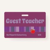 Gastlehrer k-12 Schule lila Abzeichen Ausweis (Vorderseite)