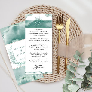 Gastname, Silver Sage Watercolor Wedding Menükarte