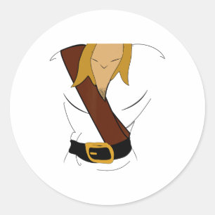 Gaston Halloween Kostümspass Runder Aufkleber