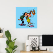Gaston Lagaffe küsst Mädchen Poster (Heimbüro)