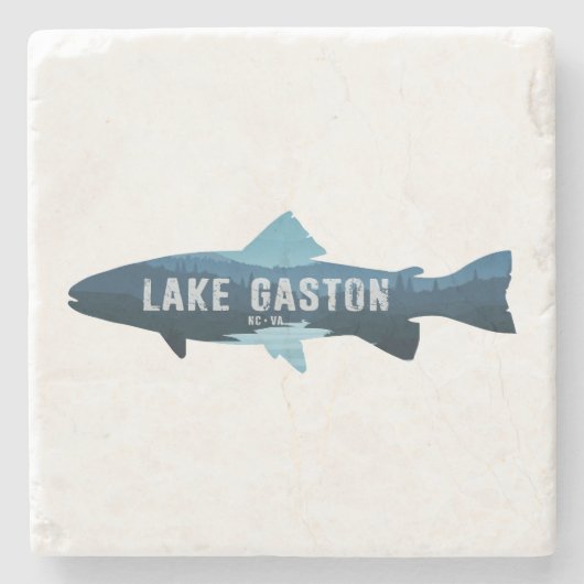 Gaston Lake North Carolina Virginia Fisch Steinuntersetzer (Vorderseite)