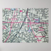 Gastonia, NC Vintag Map Poster (Vorne)