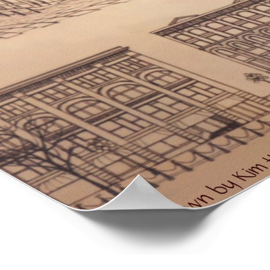 Gastown Vancouver Poster Souvenir von Kim Hunter (Ecke)