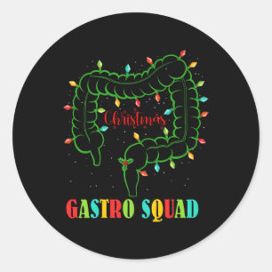 Gastro Nurse Squad Spaß Weihnachten Lights Gastroe Runder Aufkleber