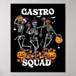 Gastro Squad Halloween Skeleton Dancing Endoskopie Poster