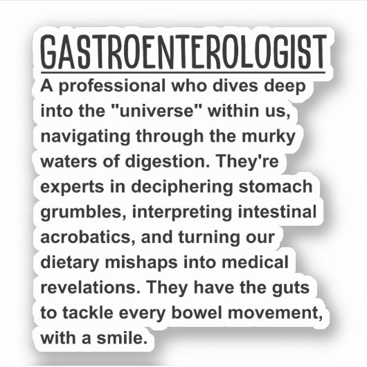 Gastroenterologe Aufkleber (Vorderseite)