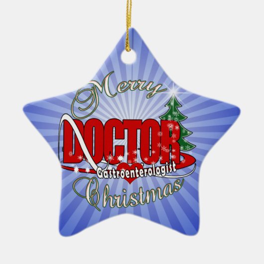 Gastroenterologe DOCTOR CHRISTMAS Keramikornament (Vorne)