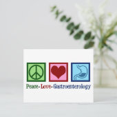 Gastroenterologe - Peace Liebe Gastroenterologie Postkarte (Stehend Vorderseite)