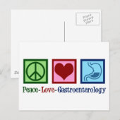 Gastroenterologe - Peace Liebe Gastroenterologie Postkarte (Vorne/Hinten)