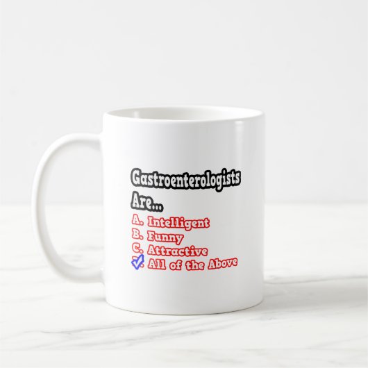 Gastroenterologe Quiz...Joke Kaffeetasse (Links)