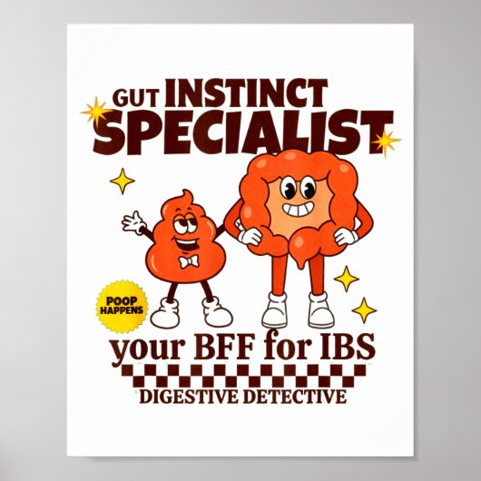 Gastroenterologe Retro Darm Geschenk Ibs Gi Nur Poster (Vorne)