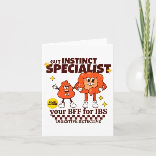 Gastroenterologist Retro Intestine Gift Ibs Gi Nur Karte (Vorderseite)